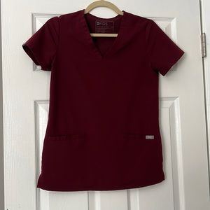 Figs Scrubs Burgundy XXS Casma Top